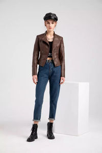 Chaqueta de Piel de Oveja Suave para Mujer, Elegante, Cómoda, Casual, Resistente al Viento, Transpirable, con Forro de Algodón, Abrigo Cálido de Invierno para Uso Diario, Moderno - Product Image 4