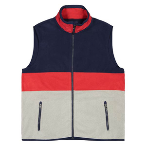 Venta al por mayor de gris claro de los hombres gimnasio polar cepillado cálido invierno transpirable cómodo chaleco sin mangas para los hombres OEM - Product Image 1