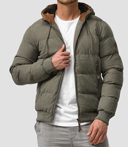 Chaqueta de Plumón Cortavientos Cómoda de Alta Calidad, Chaqueta Informal para Hombre al por Mayor OEM, Chaqueta con Logotipo Personalizado Estampado para Hombre - Product Image 4