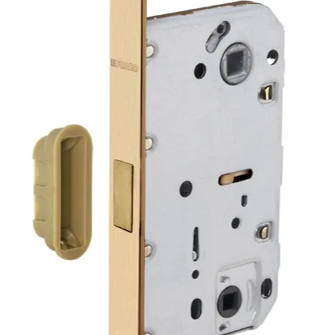 Gerendel pintu WC magnetik emas Satin pintu Internal
