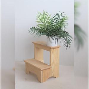 WELL HOME Sgabello in Legno Grezzo 40x30x40 cm Finitura Naturale - Sgabelli e Pouf - Product Image 4