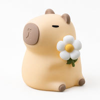 Veilleuse Capybara de dessin animé, lampe LED en silicone mignonne en forme d'animal, rechargeable par USB, pour enfants, cadeau, chambre, crèche, certifiée CE, directement de l'usine