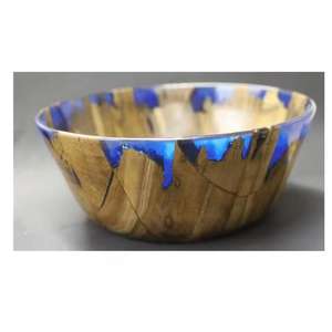 Azul impresionante cuenco de madera de resina superventas cuenco de resina hecho a mano diseño de aspecto de mármol directo - Product Image 1