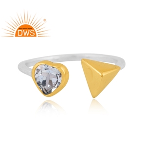 แหวนพลอยบุษราคัมสีเงินแท้ปรับได้ดีไซน์หัวใจแหวนเงินแท้ปรับได้ - Product Image 3