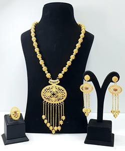 สร้อยคอจี้แบบยึดสำหรับติดถาวรทำจากหินทับทิมดีไซน์แบบอาหรับ2GRM 24KT ดูไบและแอฟริกัน - Product Image 1