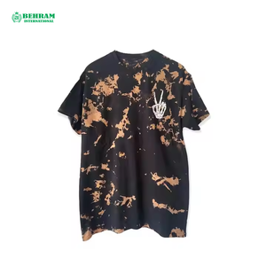 T-shirt personnalisé blanchi coupe ample pour hommes t-shirts Tie Dye inversés 100% coton été Plus Size Bleach Tie Dye t-shirt pour hommes - Product Image 2
