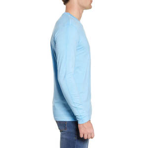Meilleures ventes T-shirt à col rond pour hommes, coupe ajustée, manches longues, vente en gros 100% coton - Product Image 2