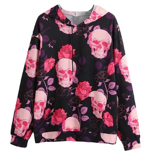 Sweat-shirt à capuche à manches longues pour femmes, imprimé personnalisé avec cordon de serrage - Product Image 1