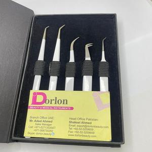 Pince à épiler blanche professionnelle Extensions de cils de marque privée avec boîte pince à épiler d'extension de cils en acier inoxydable - Product Image 1