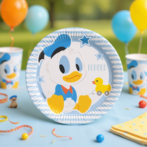 Platos de Papel para Bebé de Donald Duck, 19.5 cm, 8 Piezas, Platos Desechables para Fiestas - Product Image 3
