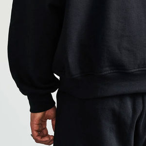 Sweat-shirts à col rond pour homme avec logo personnalisé, doublure unie, fermeture éclair mi-longue, style zippé, en molleton uni teint, pour l'hiver - Product Image 5