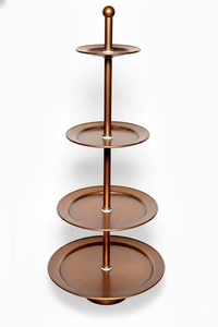Support à gâteau de mariage en métal doré à 5 niveaux, présentoir rond pour cupcakes, tour de présentation pour événements, décoration de fête - Product Image 5