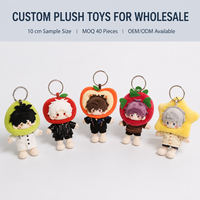 Porte-clés personnalisé en peluche miniature, poupée mignonne, personnage en costume de fruit ou de fleur, breloque de sac, vente en gros OEM ODM