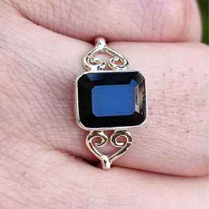 Elegant 925 Sterling <b>Silver</b> Black Onyx <b>Ring</b> July Birthstone Promise Handmade Jewelry Rhodium Plating Natural <b>Emerald</b> Cut Onyx - Product Image 2