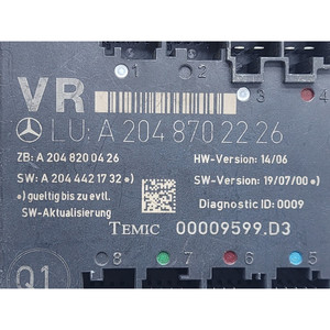 UNIDAD DE CONTROL DE LA PUERTA DEL PASAJERO (DERECHA) MERCEDES Clase C Sedán W204 A2048702226 646811 (07>) - Product Image 3
