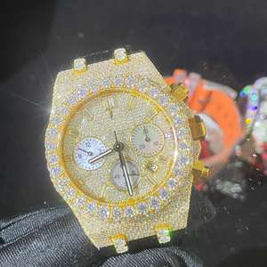 Reloj Deportivo de Lujo para Hombre, Estilo Hip Hop, Personalizado, con Diamantes, Correa de Cuero, Acero Inoxidable para Movimiento Mecánico ETA - Product Image 1