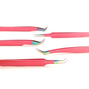 Nueva gama de pinzas de extensión de pestañas de acero inoxidable, punta de fibra de sujeción fuerte, embalaje personalizado, punta afilada - Product Image 1