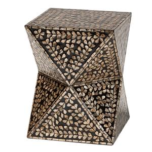 Modern Floral Bronze and Black Mother of Pearl <b>End</b> <b>Table</b> Super Sale <b>Living</b> <b>Room</b> Furniture <b>for</b> Home Office Decor - Product Image 4