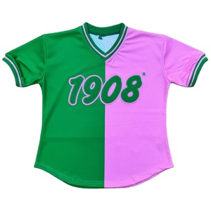 Jersey de Béisbol ALPHA KAPA ALPHA Half and Half 1908, Negro, Ropa Deportiva para Organizaciones Civiles y Profesionales, Malla - Product Image 1