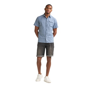 Shorts en jean décontractés pour hommes, taille mi-haute, 100 % coton, coupe droite, délavés, style streetwear confortable pour l'été, personnalisables OEM, marque privée - Product Image 4