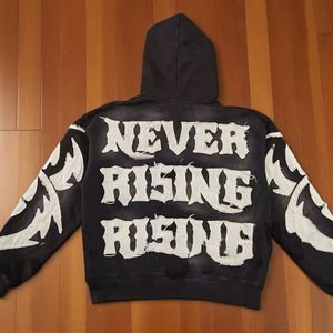 Conjunto de Chándal con Capucha Unisex Personalizado, 100% Algodón Orgánico, Lavado Ácido, Antibacteriano, Invierno, Patrón Sólido, Bordado - Product Image 3