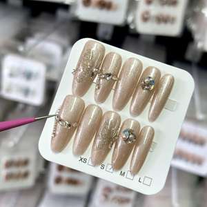 Fantasía diamante ópalo Prensa en uñas 3D acrílico brillo uñas artificiales caja de embalaje personalizado Prensa en uñas - Product Image 2