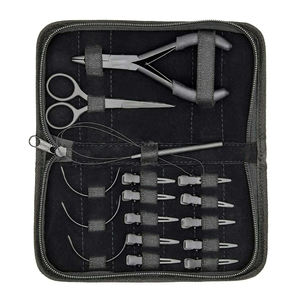High Quality 16-Piece Hair Extension <b>Tool</b> Kit Hand Tied Including Plier Scissor Marking Chip and Loop - Product Image 3