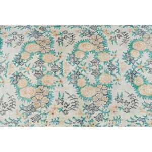 Vintage Turkish Accent Rug 3.6x4.4 ft, <b>Yellow</b> Green Oriental Rug - Product Image 5