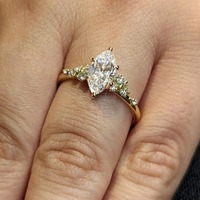 Anneaux de mode 1ct en argent 925 D VVS1 Diamant Zircon Moissanite Bijoux Bague de fiançailles personnalisée pour filles