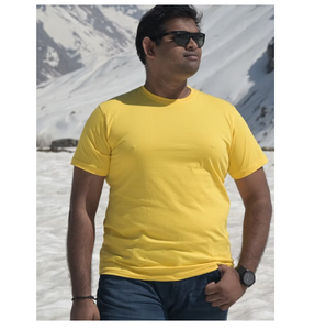 เสื้อยืดคอกลมผ้าฝ้ายผสมสำหรับผู้ชายและผู้หญิงเนื้อผ้านุ่มสบายสวมใส่ได้ทุกวันจากอินเดีย - Product Image 4