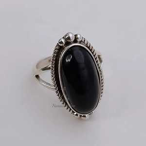 Anillo de Ónix Negro Hecho a Mano, Plata de Ley 925, Piedra de Nacimiento de Julio - Product Image 4