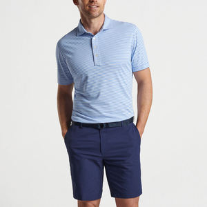 Premio al por mayor logotipo personalizado lujo 88% poliéster 12% Spandex alta calidad sublimación rayas deporte Golf hombres camiseta - Product Image 2