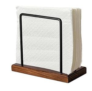 Servilletero de madera hecho a mano de lujo con asa soporte de pañuelos de madera utilizado para la decoración de la Mesa - Product Image 2