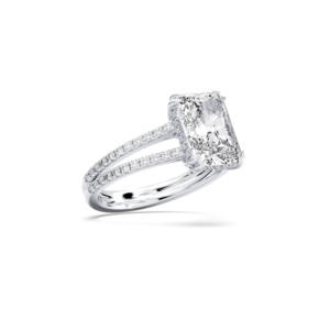 5.53กะรัต E-F/VVS-VS (Centre 5.00CT) เบาะเพชรโมอิสซาไนท์ & แหวนหมั้นเพชรทรงกลมตัดในทองคำขาวสำหรับเธอ - Product Image 4