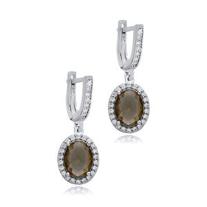 Pendientes colgantes de sultanita geométrica de diseño ovalado CZ CAMBIO DE Color piedra preciosa joyería fina al por mayor joyería de plata 925 - Product Image 3