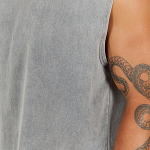 Débardeur Homme Coupe Oversize Effet Délavé Respirant 100% Coton Tricoté Streetwear Conforme aux Normes de Taille et de Poids - Product Image 5