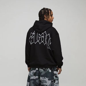 เสื้อมีฮู้ดสไตล์แบ็กกี้โอเวอร์ไซส์สำหรับผู้ชายเสื้อฮู้ดผ้าฟลีซผ้าฝ้าย500GSM ออกแบบได้ตามต้องการ - Product Image 1