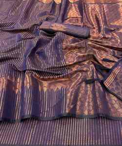 <b>Organza</b> Lace Saree with Flower Blouse Design - Product Image 3