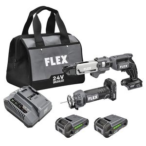 Kit Combinado de 2 Herramientas Inalámbricas de 24V, Atornillador para Paneles de Yeso de 160W con Baterías de Litio de 2.5Ah - Product Image 6