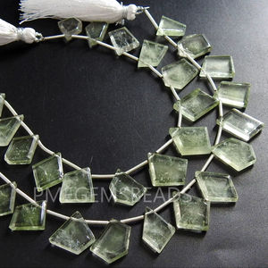 Améthyste verte à facettes forme fantaisie Briolette Hut Pantagon trapézoïdale Marquise & Couronne coupe larme perles de pierre - Product Image 4