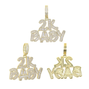 Dazzling 925 Sterling Silver VVS Clarity Leb Grown Diamond Pendant Unique Bold <b>Letter</b> Customized Fine Pendants - Product Image 3