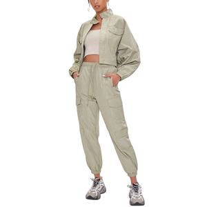 Nom personnalisé et conception Zip up coupe-vent survêtement ensemble femmes pantalon coupe-vent survêtement 2026 - Product Image 4