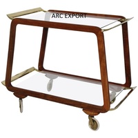 Dernier chariot de service standard moderne en métal antique en acier argenté avec décoration unique de luxe à 2 niveaux pour servir des aliments Brekfast