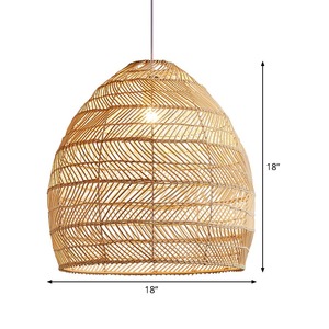 Vente en gros d'abat-jour en rotin fait à la main suspension abat-jour en bambou naturel lustre plafonnier jute matériel du Vietnam - Product Image 1