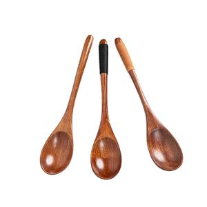 Ensemble de couverts à cuillère en bois à long manche réutilisables et écologiques outils à salade à bas prix couverts vaisselle et vaisselle - Product Image 1