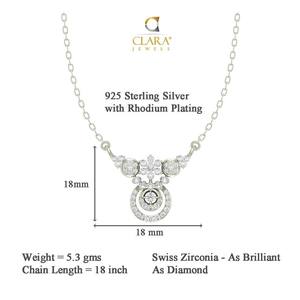 Ensemble collier et boucles d'oreilles pendantes Aria en argent sterling 925 plaqué rhodium, bijoux fins, cadeau pour femmes et filles, avec chaîne incluse - Product Image 6