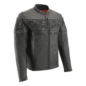 Vestes en cuir à fermeture éclair de haute qualité, nouvelle mode pour hommes, nouveau design, veste en cuir de motard classique de haute qualité - Product Image 1