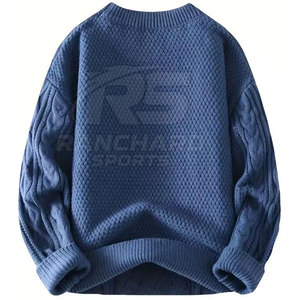 Men's Cotton Knit Breathable <b>Pullover</b> <b>Sweater</b> with Front Logo-Warm Winter Casual Wear - Product Image 2