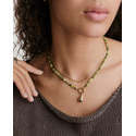 Collar de Cuentas Estilo Bohemio Olivia, Cadenas de Plástico Chapadas en Oro de Moda con Piedras Principales de Turquesa y Perla para Fiestas y Regalos - Product Image 1