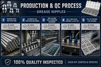 Kit d'assortiment de 70 embouts de graissage Zerk, filetages métriques SAE pour la lubrification des machines